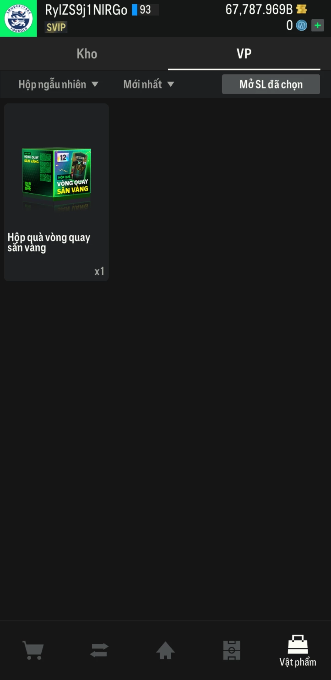 Ảnh ACC mở thẻ (LOẠI SVIP PROMAX) bao gồm 1 gói thẻ +12, thẻ PRIME và 1000+ thẻ cầu thủ từ Siêu sao đến Miền núi các loại. Có sẵn BP trắng trong acc từ 57.000 tỷ BP đến 67.000 tỷ BP, kèm theo nhiều ngày SVIP